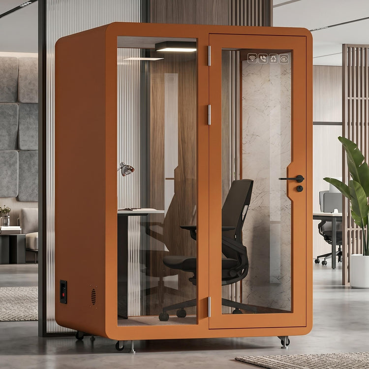 Soundproof Office Pod with 1 Person Glass Structure