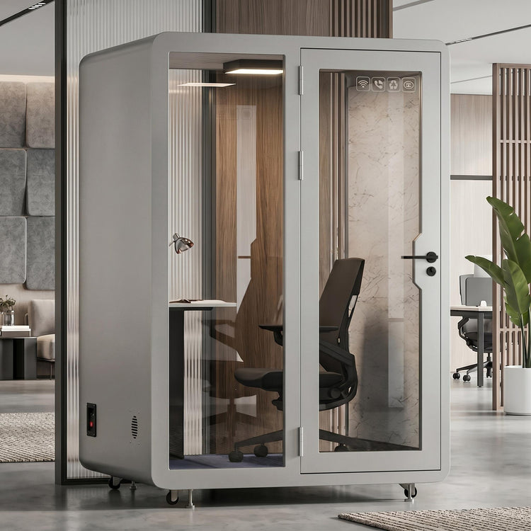 Soundproof Office Pod with 1 Person Glass Structure