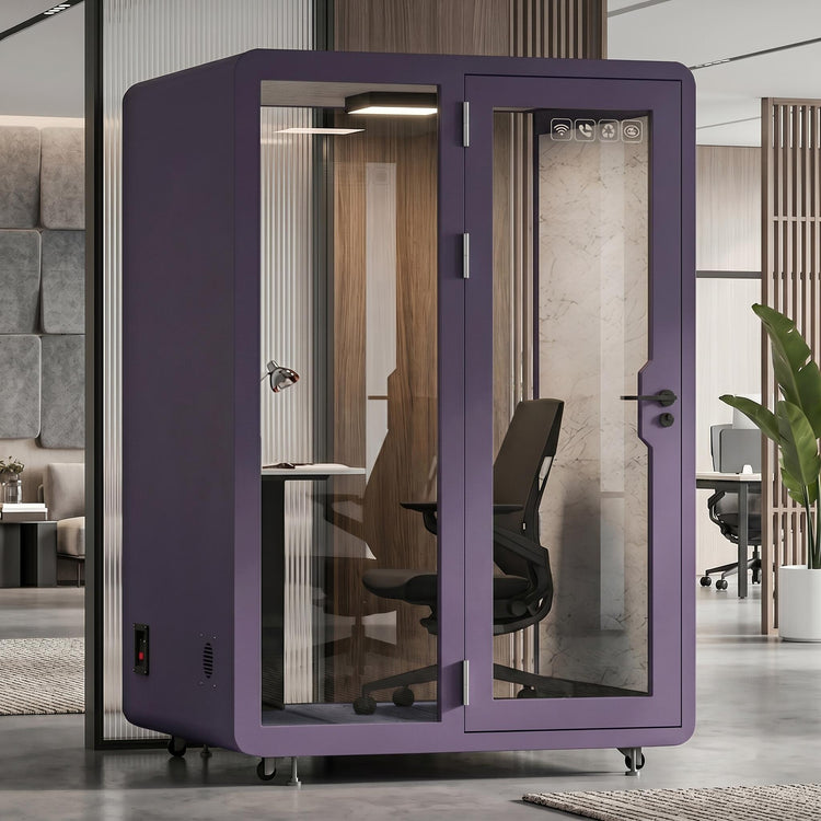 Soundproof Office Pod with 1 Person Glass Structure