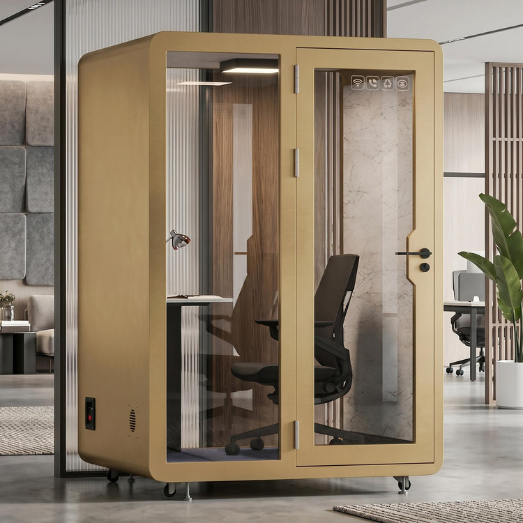 Soundproof Office Pod with 1 Person Glass Structure