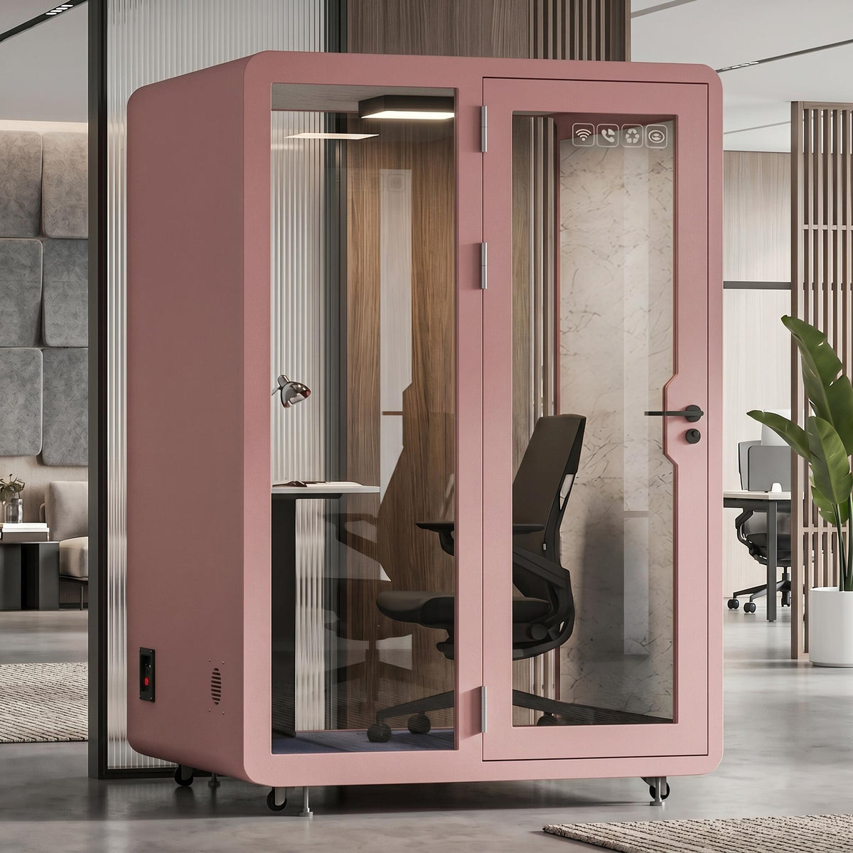 Soundproof Office Pod with 1 Person Glass Structure