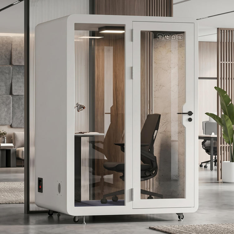 Soundproof Office Pod with 1 Person Glass Structure
