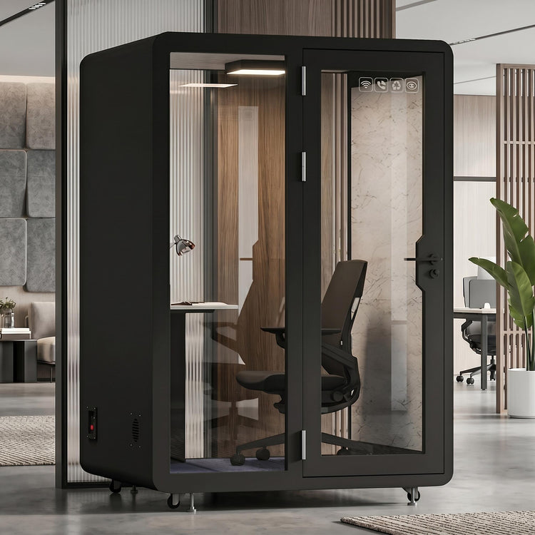 Soundproof Office Pod with 1 Person Glass Structure