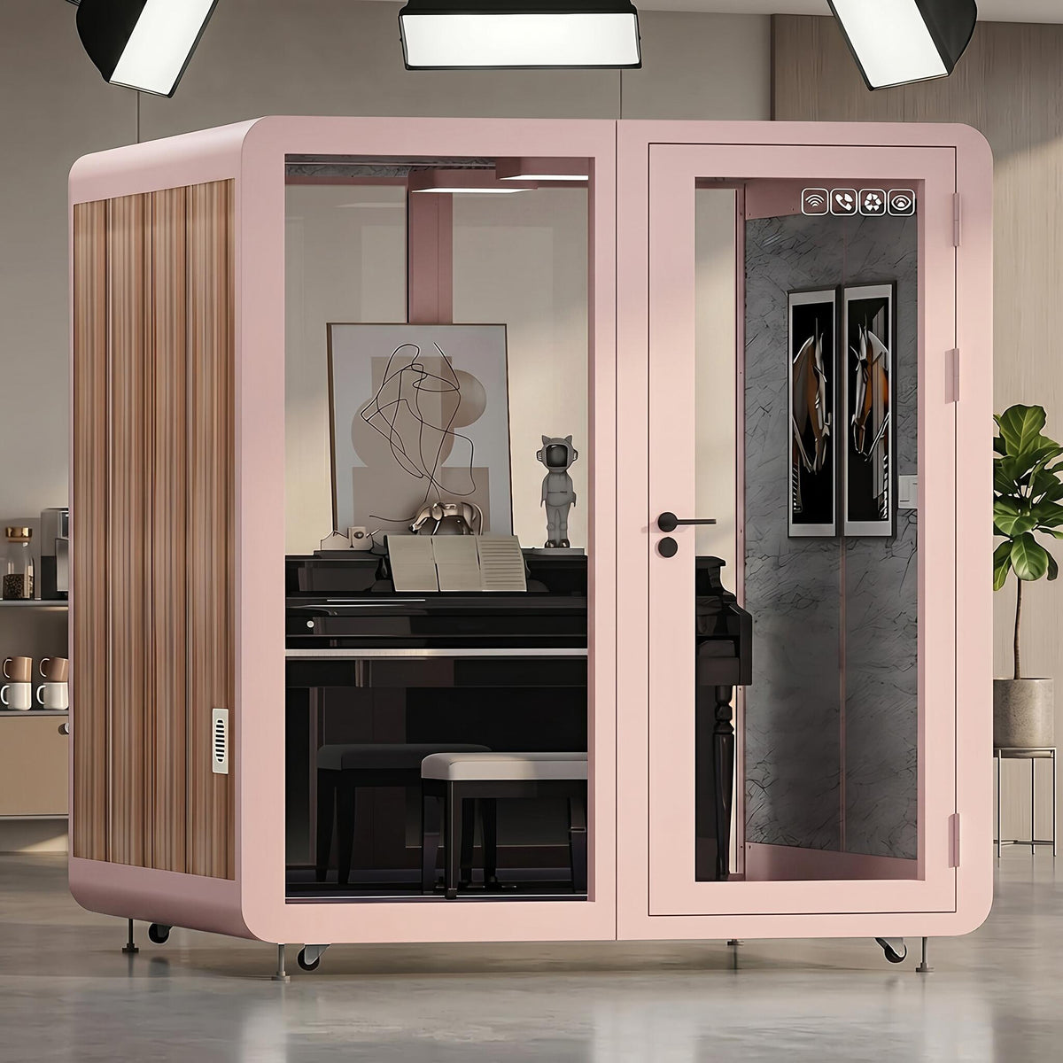Office Soundproof Booth with Light,Fans, Socket for Instrument Room