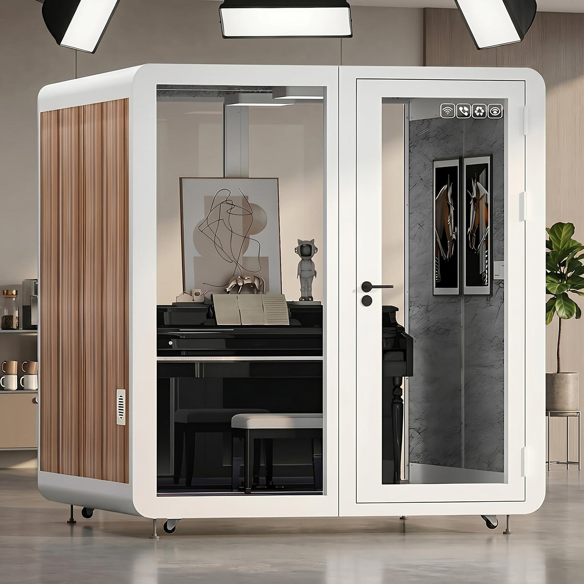 Office Soundproof Booth with Light,Fans, Socket for Instrument Room