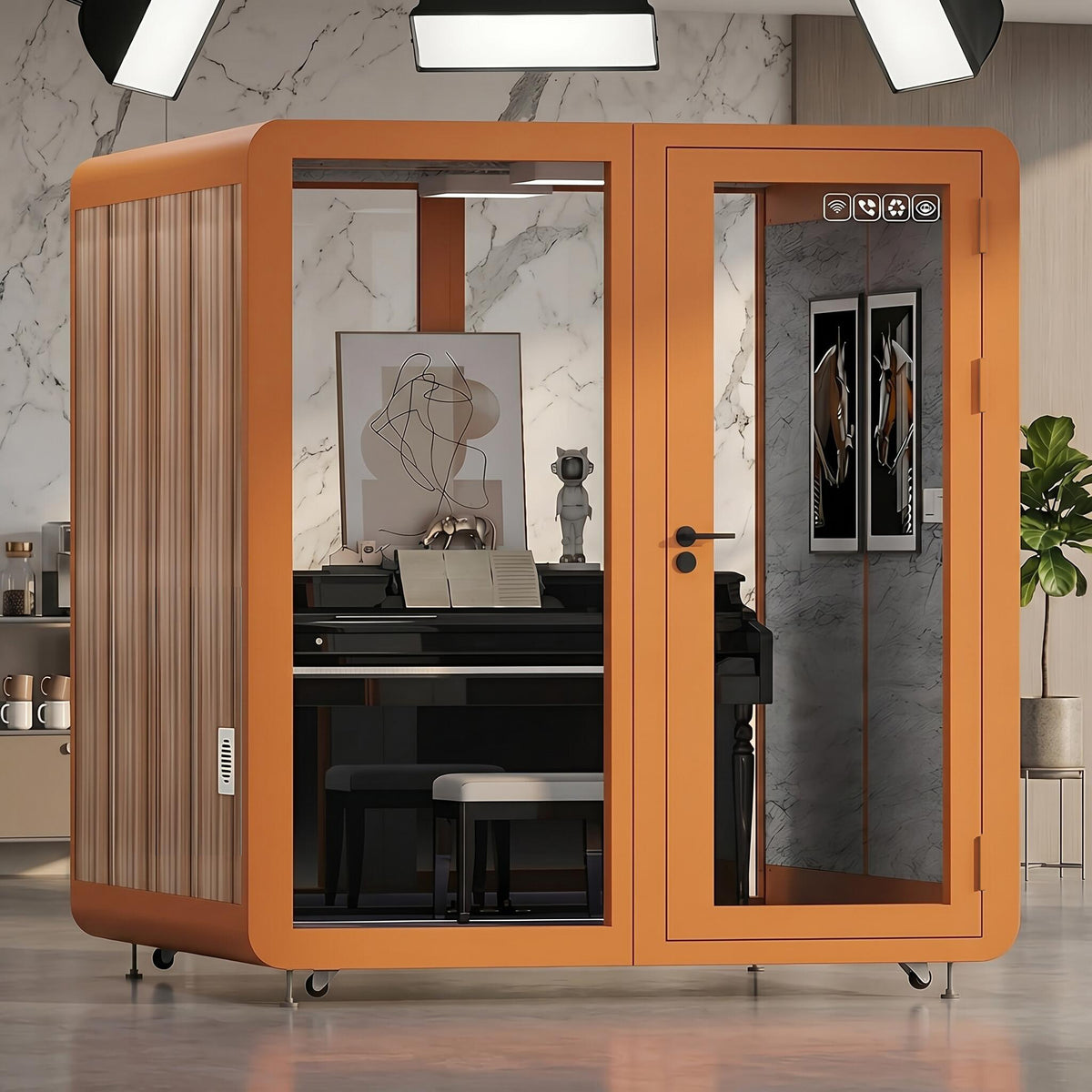 Office Soundproof Booth with Light,Fans, Socket for Instrument Room