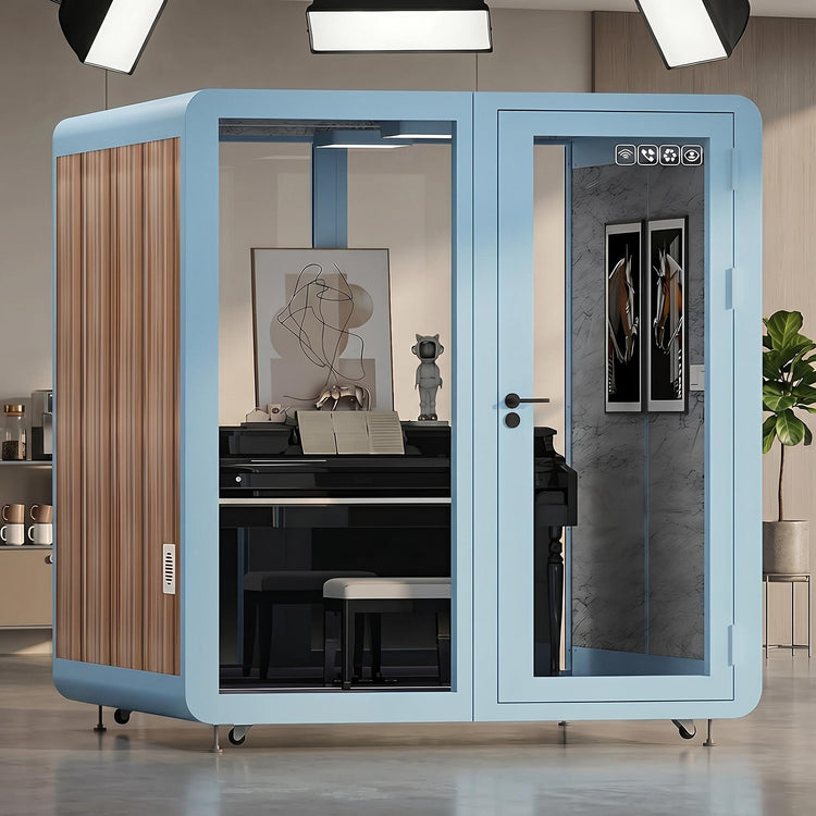 Office Soundproof Booth with Light,Fans, Socket for Instrument Room