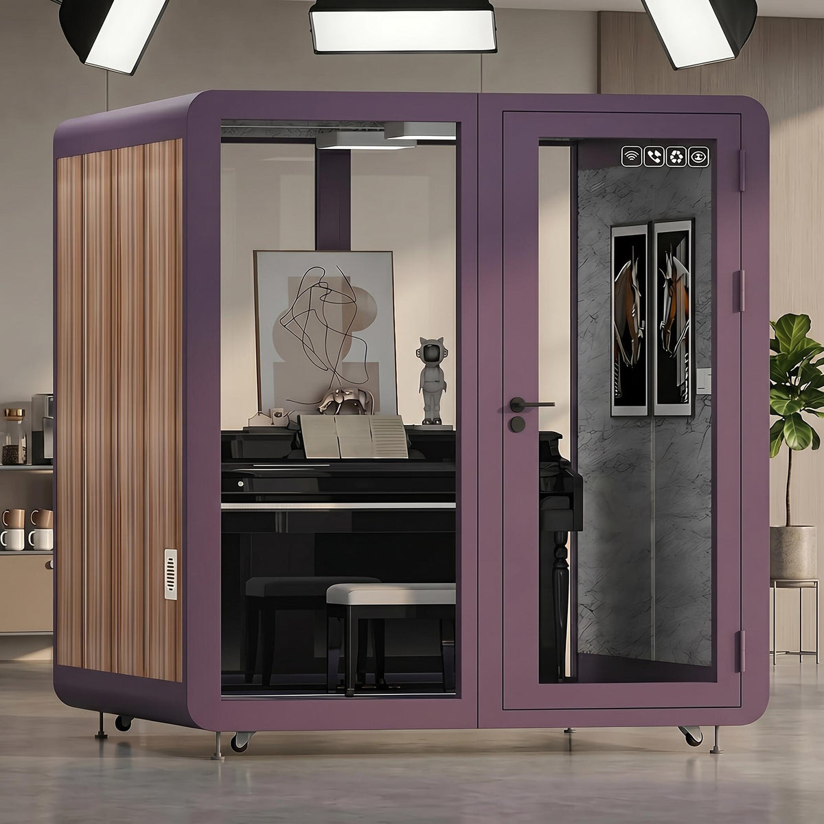 Office Soundproof Booth with Light,Fans, Socket for Instrument Room
