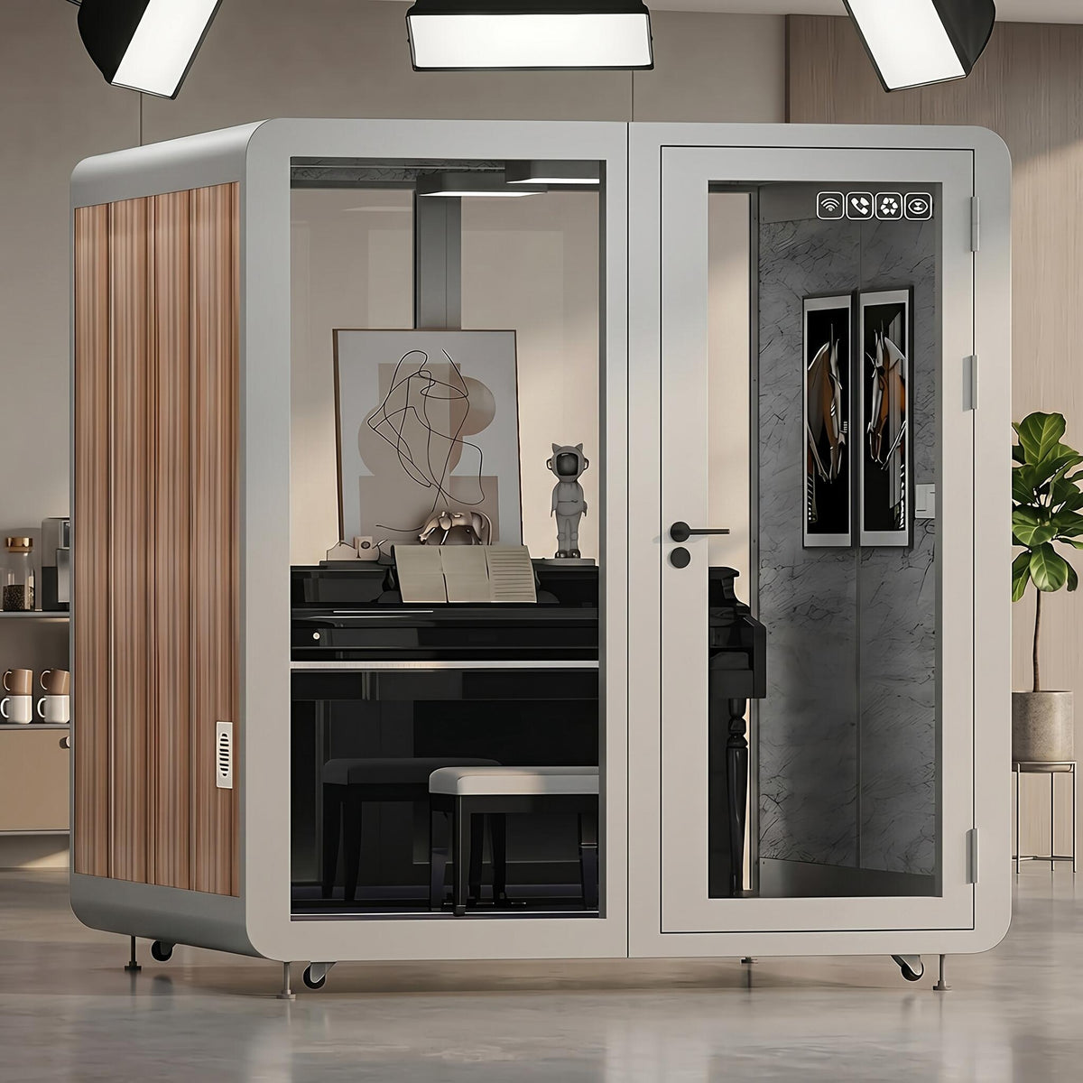 Office Soundproof Booth with Light,Fans, Socket for Instrument Room
