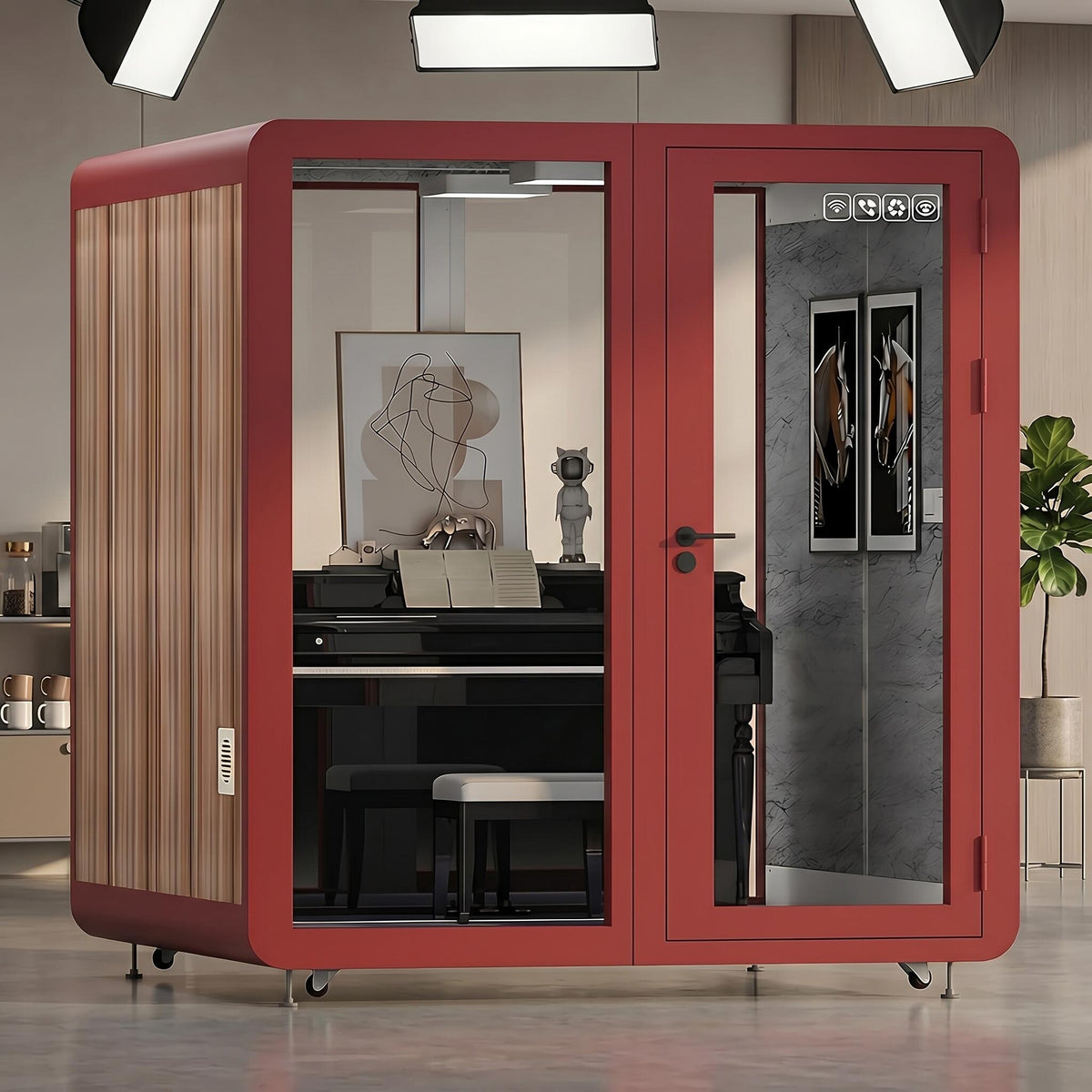 Office Soundproof Booth with Light,Fans, Socket for Instrument Room