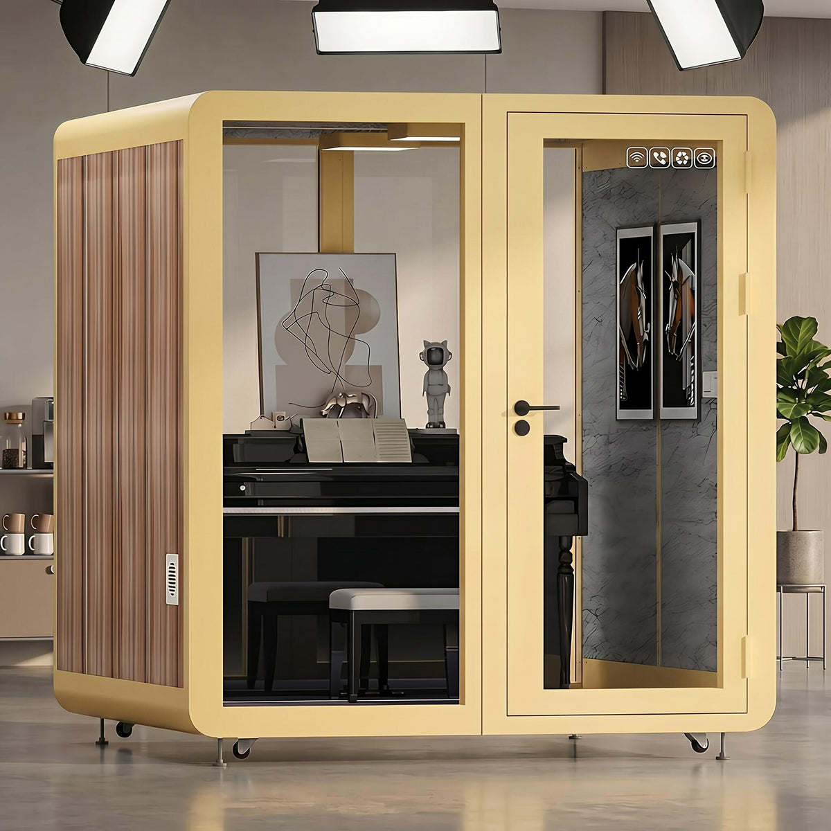 Office Soundproof Booth with Light,Fans, Socket for Instrument Room