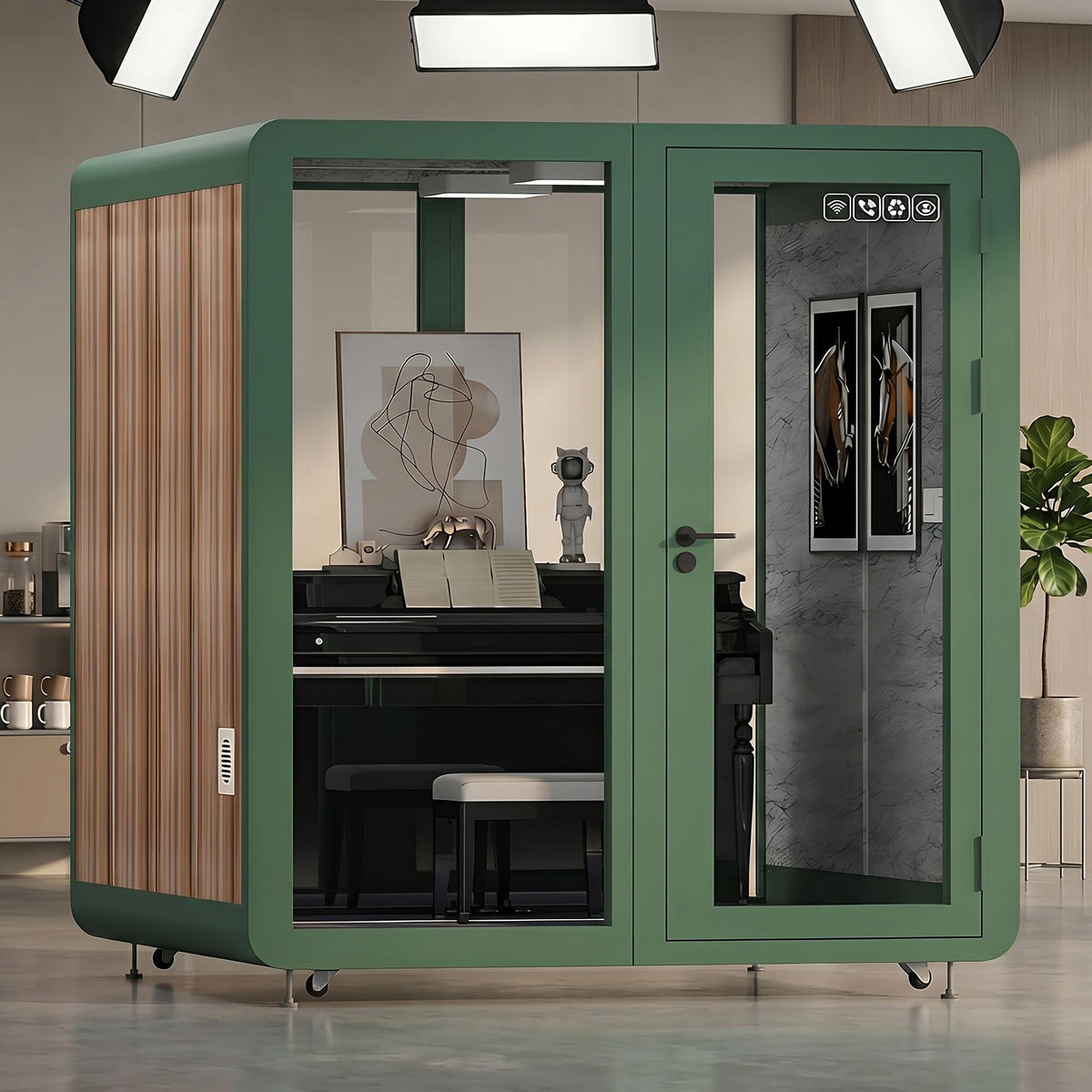 Office Soundproof Booth with Light,Fans, Socket for Instrument Room