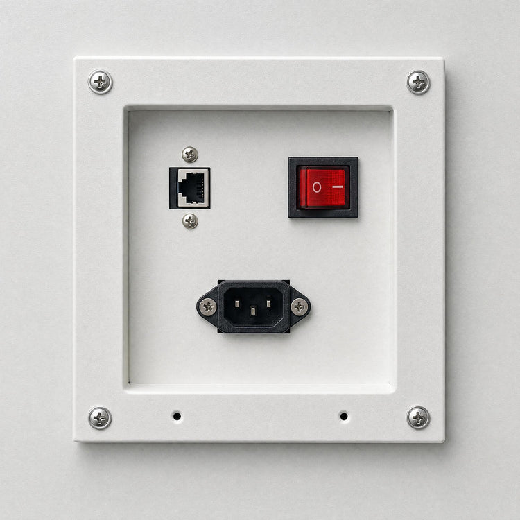 Integrated power & ethernet port panel, tidy wiring, supports power supply and network connection