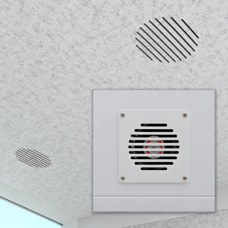 Silent ceiling ventilation system, circulates fresh air inside, avoids stuffiness in enclosed space