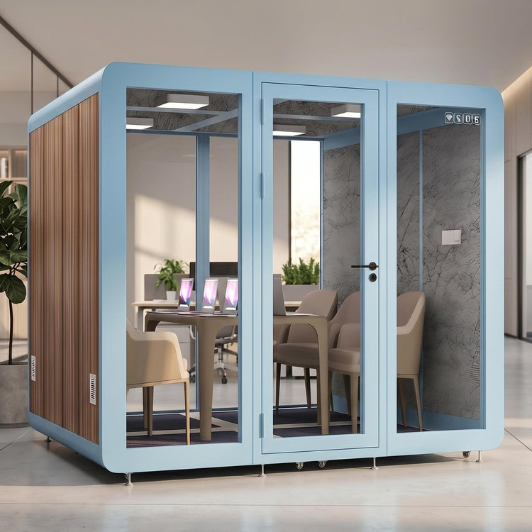 Office Sound Booth with Audio Privacy,Reduce Noise for Negotiation Room  for 4 People