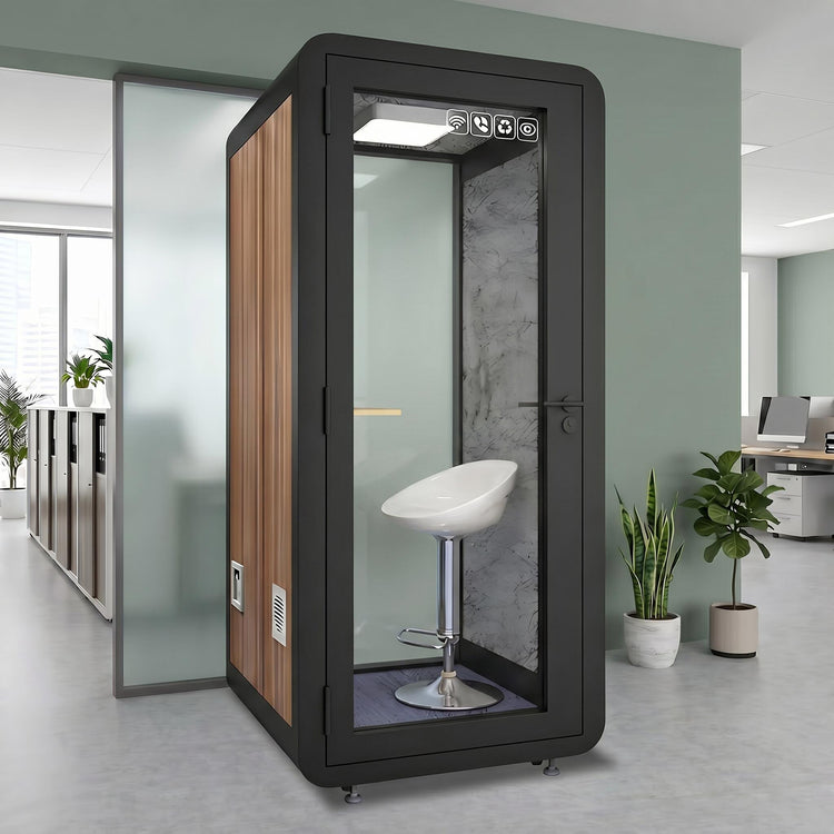 Office Sound Booth with Wood Grain Exterior Design