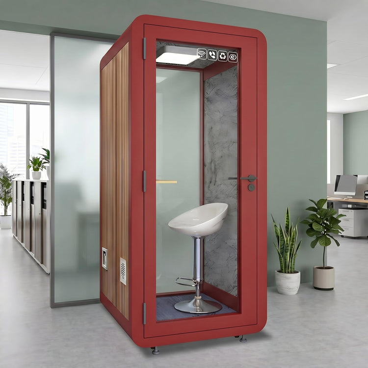 Office Sound Booth with Wood Grain Exterior Design
