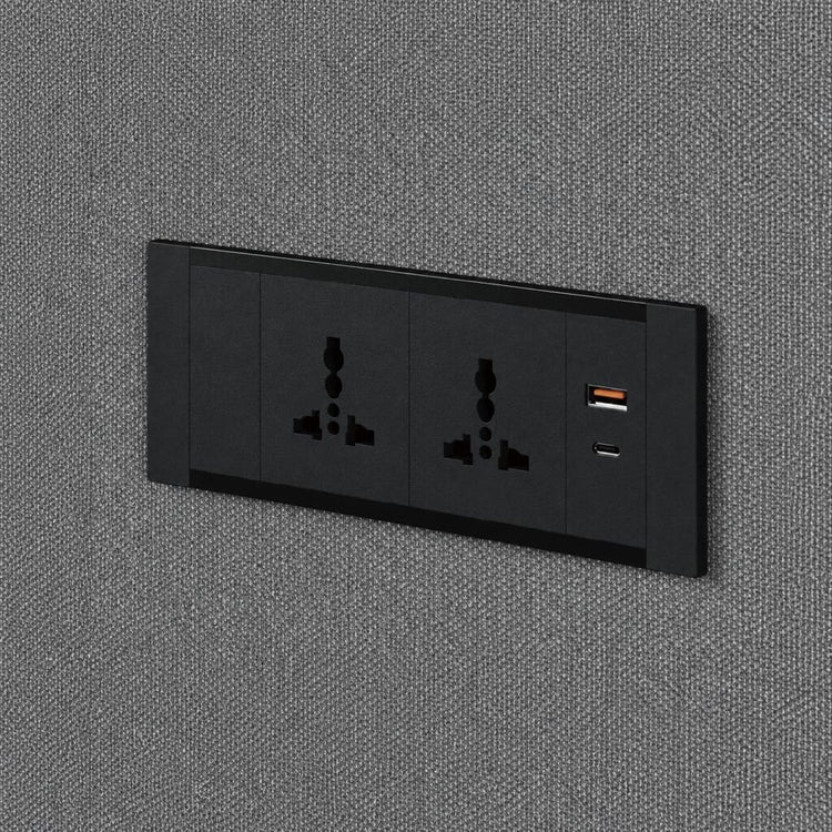 Modular power outlet With USB type A/C, Optional multitype socket and keystone module available