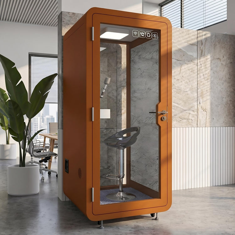 Soundproof Office Pod Booth with 1Person Fresh Air System  for Singing Working
