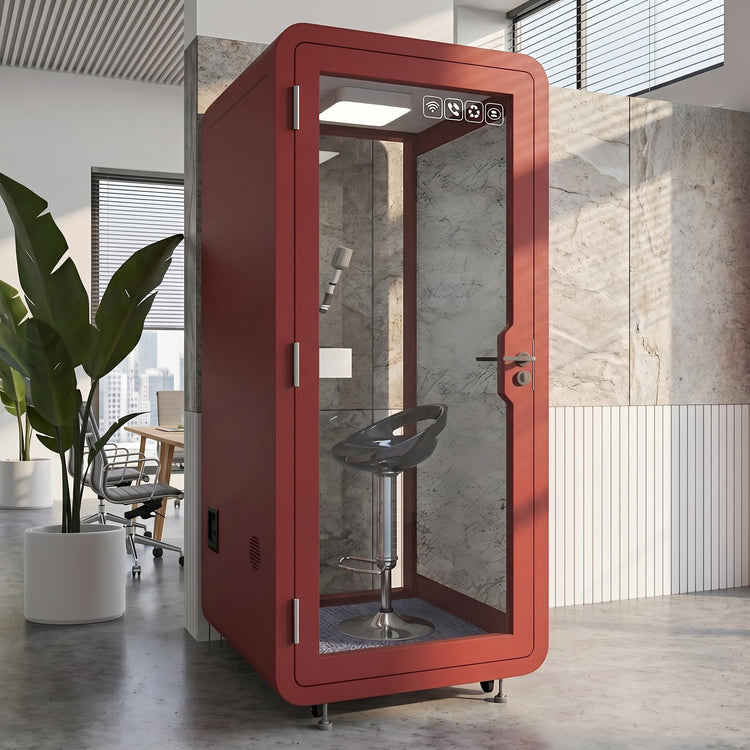 Soundproof Office Pod Booth with 1Person Fresh Air System  for Singing Working