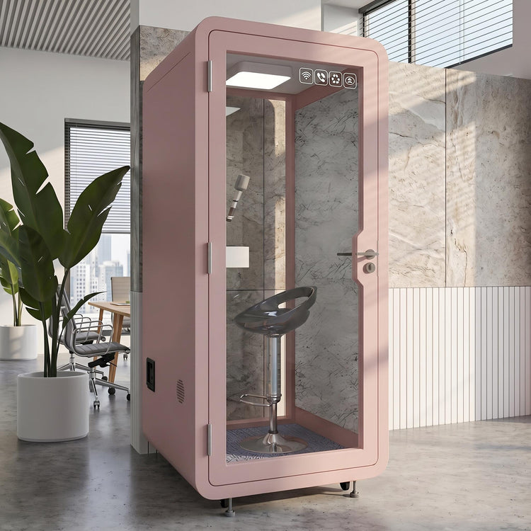 Soundproof Office Pod Booth with 1Person Fresh Air System  for Singing Working