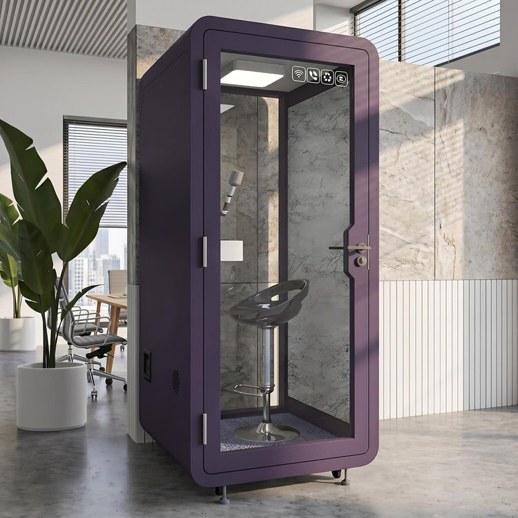 Soundproof Office Pod Booth with 1Person Fresh Air System  for Singing Working