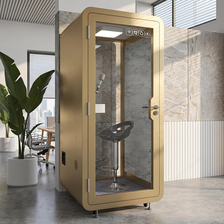 Soundproof Office Pod Booth with 1Person Fresh Air System  for Singing Working