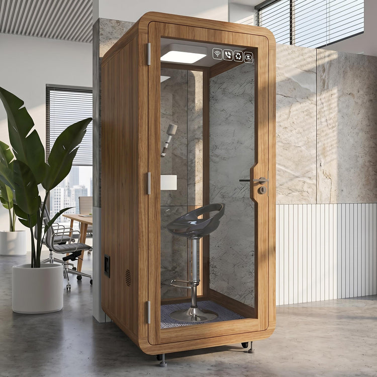 Soundproof Office Pod Booth with 1Person Fresh Air System  for Singing Working