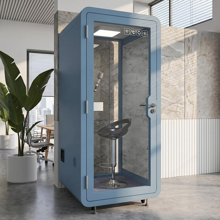 Soundproof Office Pod Booth with 1Person Fresh Air System  for Singing Working