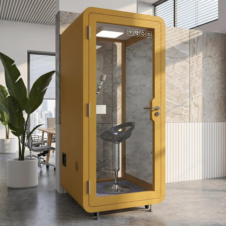 Soundproof Office Pod Booth with 1Person Fresh Air System  for Singing Working