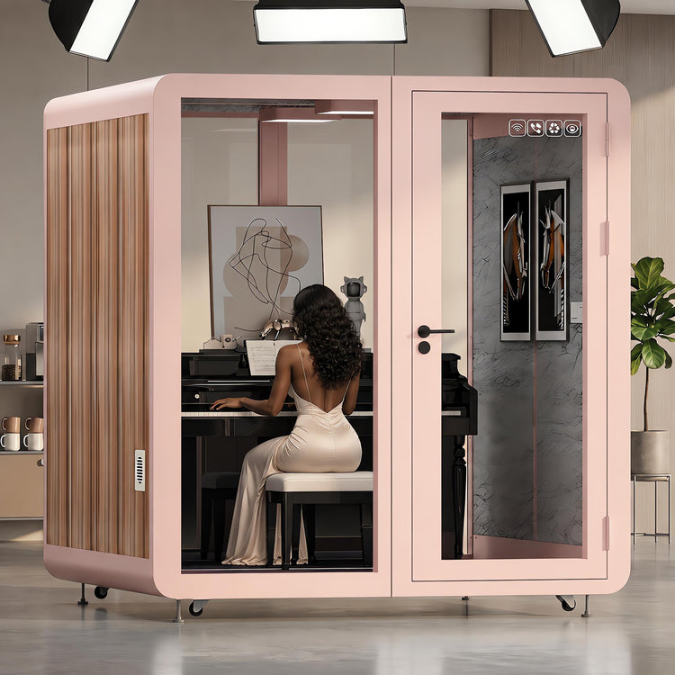 Office Soundproof Booth with Light,Fans, Socket for Instrument Room